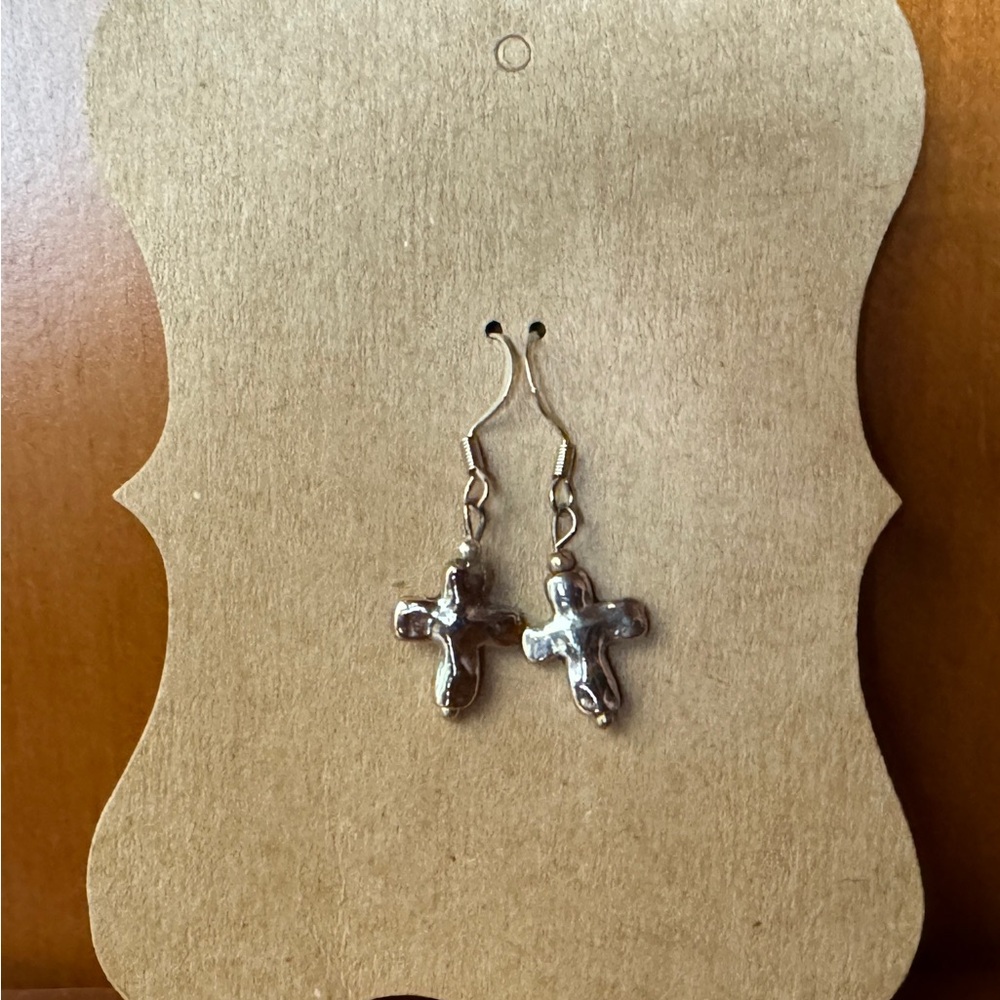Silver Cross Earrings